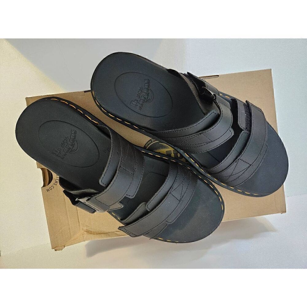Dr. Martens Chilton black hydro leather sandals. Size 13.